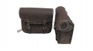 For Royal Enfield Classic 650 Genuine Leather Pannier Bags Rusty Brown With Mounting - SPAREZO